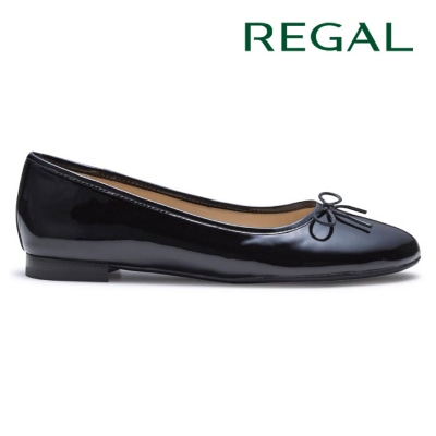 REGAL F79Q バレエシューズ ブラックエナメル リーガル フラットシューズ 送料無料