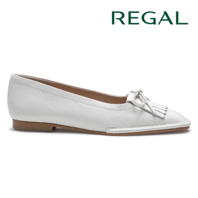 REGAL F85R キルトフラットシューズ ホワイト リーガル フラットシューズ 送料無料
