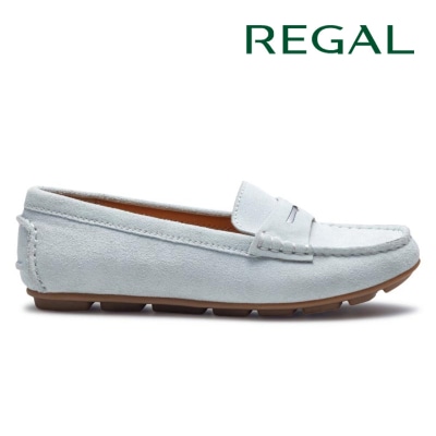 REGAL F89R ドライビングタイプシューズ ライトブルースエード リーガル フラットシューズ 送料無料