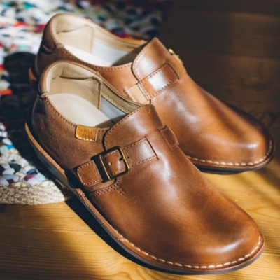 REDWOOD RIVER R03A ベルト付スリッポン ブラウン レッドウッド リバー フラットシューズ 送料無料