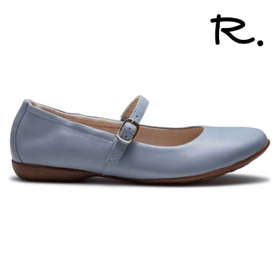 R. S18C ベルテッドバレエシューズ ライトブルー アールドット フラットシューズ 送料無料