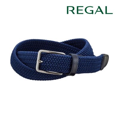 REGAL TU24 プレミアム　ゴムメッシュベルト ネイビー リーガル ベルト 送料無料