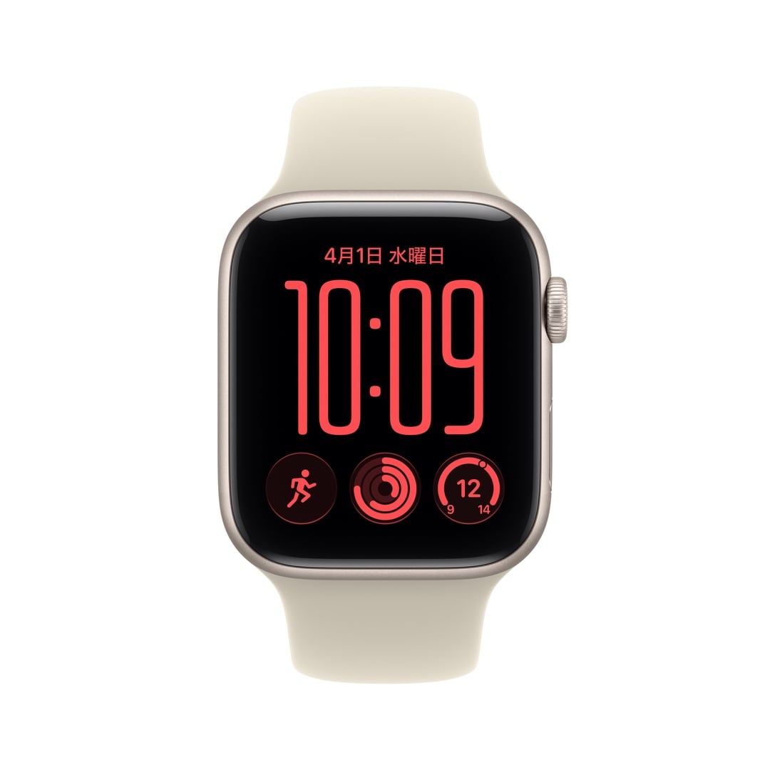 Apple Watch SE 3(GPS + Cellularモデル)- 44mmスターライトアルミニウムケースとサンドスポーツバンド - S/M