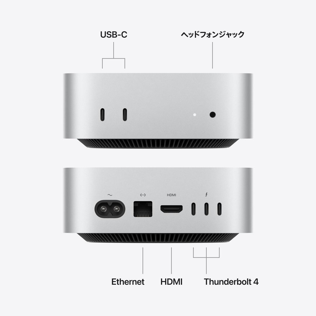 Mac mini: 12コアCPUと12コアGPUを搭載したApple M6チップ, 32GB, 512GB SSD