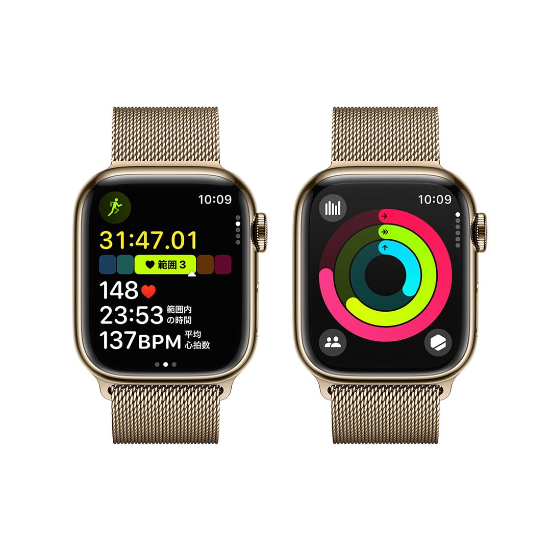 Apple Watch Series 9（GPS Cellularモデル）- 41mmゴールドステンレススチールケースとゴールドミラネーゼループ  with AppleCare+: Apple Rewards Store｜ANA Mall｜マイルが貯まる・使えるショッピングモール