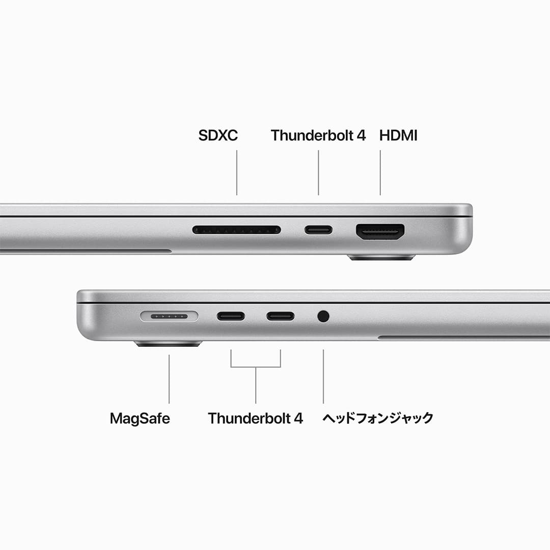 14インチMacBook Pro: 12コアCPUと18コアGPUを搭載したApple M3 Proチップ, 18GBユニファイドメモリ 1TB  SSD - シルバー