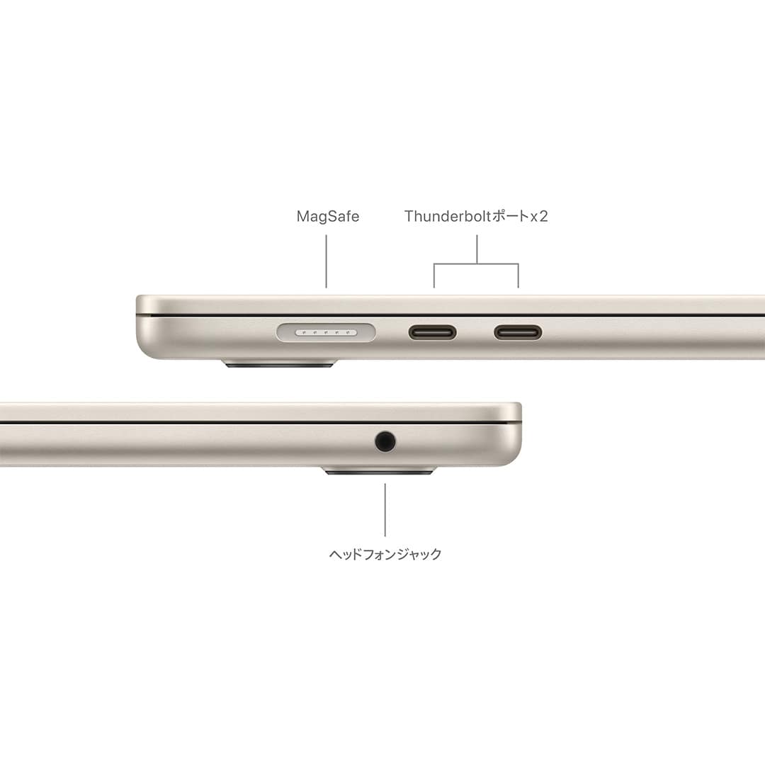 15インチMacBook Air: 8コアCPUと10コアGPUを搭載したApple M3チップ