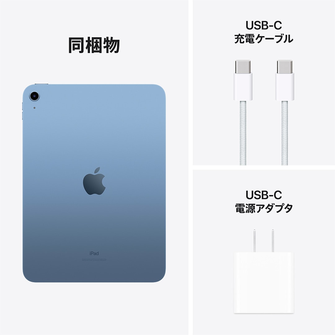 10.9インチiPad Wi-Fiモデル 256GB - ブルー with AppleCare+: Apple 