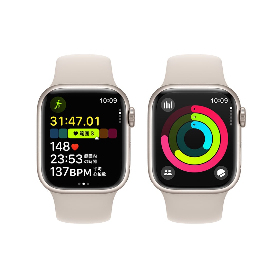Apple Watch Series 9（GPS + Cellularモデル）- 41mmスターライトアルミニウムケースとスターライトスポーツバンド  - S/M: Apple Rewards Store｜ANA Mall｜マイルが貯まる・使えるショッピングモール