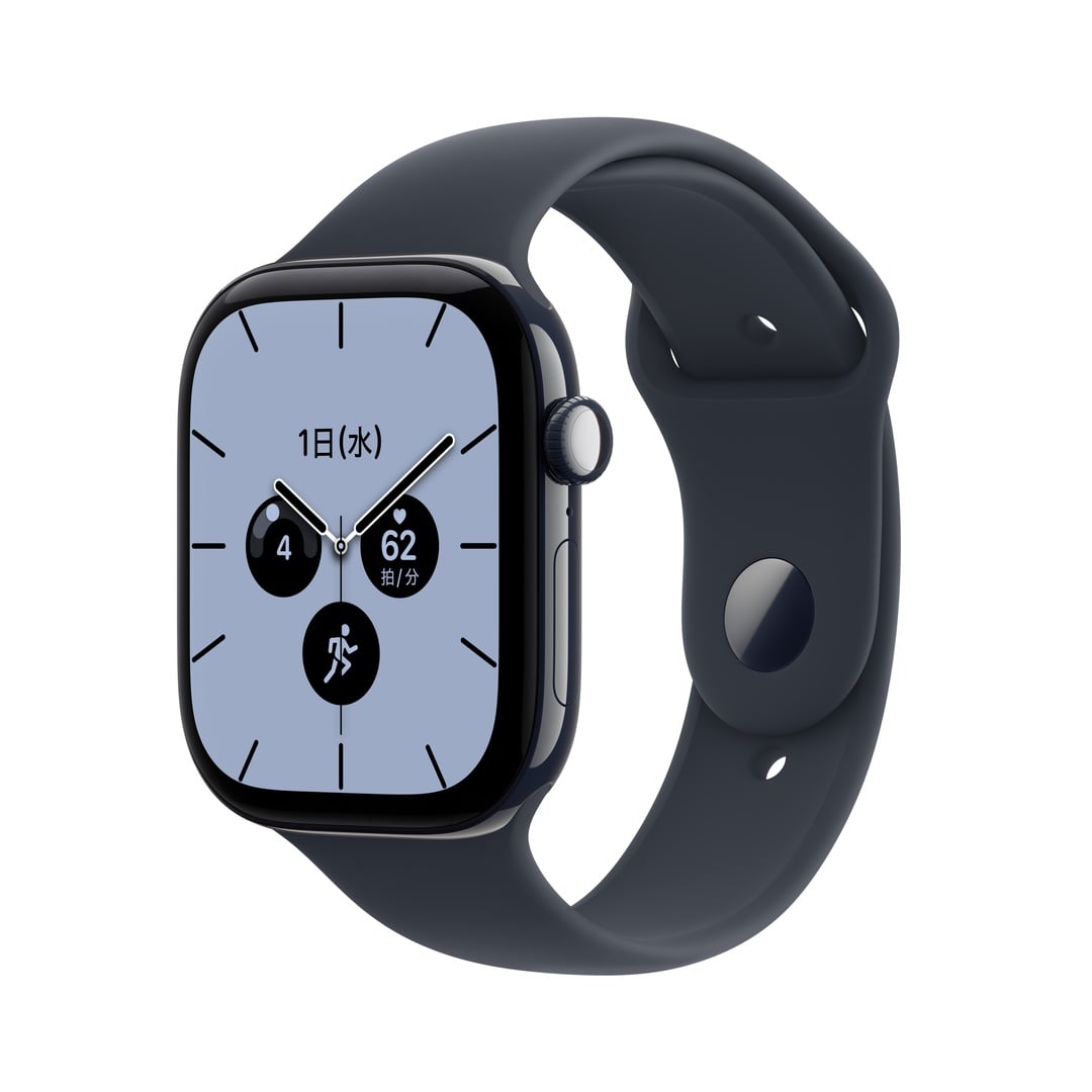 Apple Watch Series 12(GPS + Cellularモデル)- 46mmナイトブルーセラミックケースとネイビーブルースポーツバンド - S/M