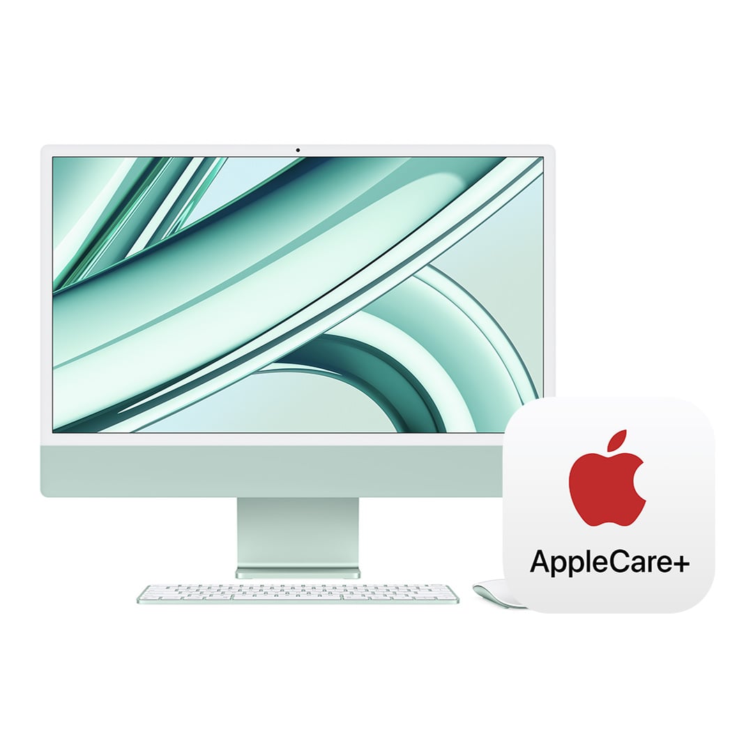24インチiMac Retina 4.5Kディスプレイモデル: 8コアCPUと10コアGPUを搭載したApple M3チップ,  8GBユニファイドメモリ 256GB - グリーン with AppleCare+