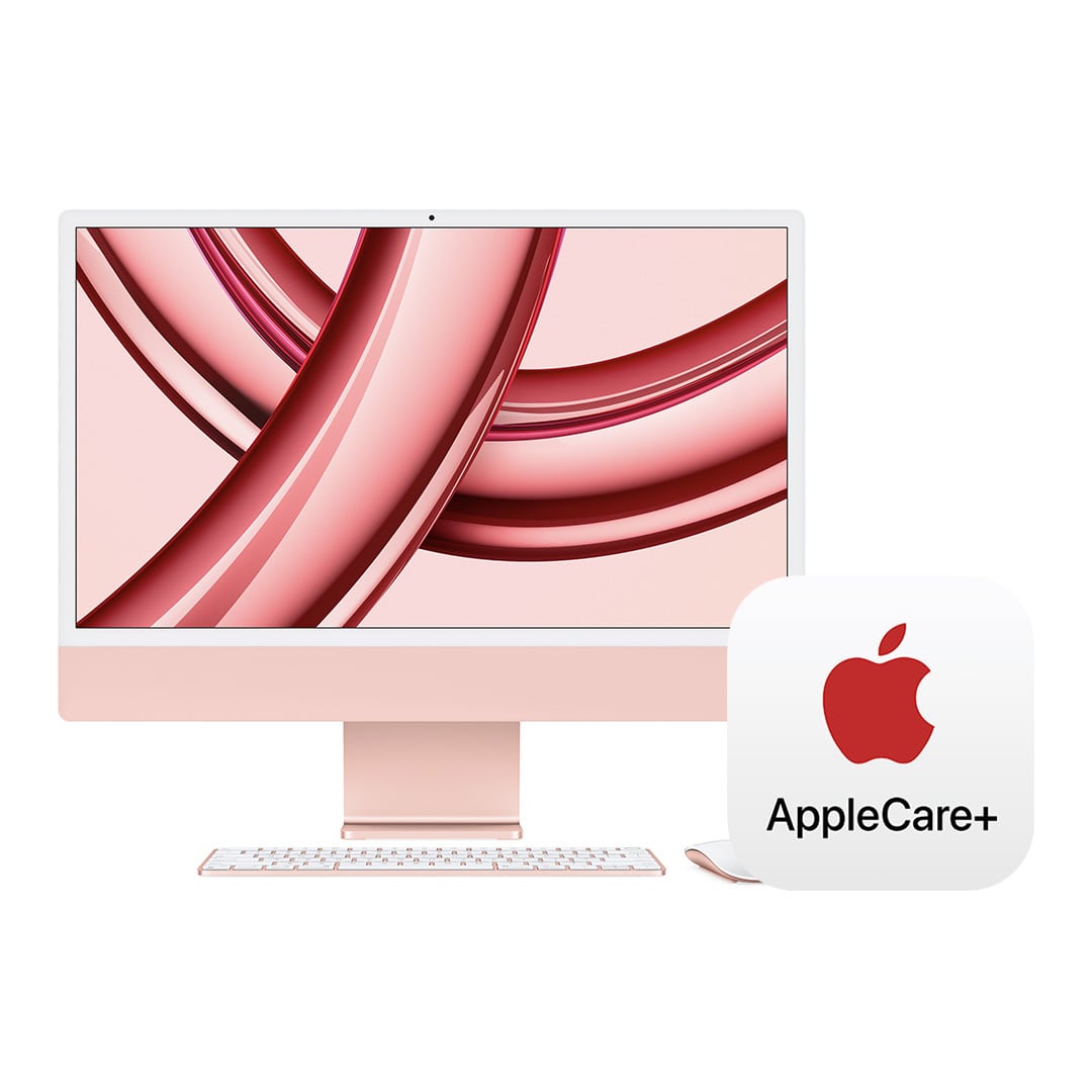 24インチiMac Retina 4.5Kディスプレイモデル: 8コアCPUと10コアGPUを搭載したApple M3チップ,  8GBユニファイドメモリ 512GB - ピンク with AppleCare+