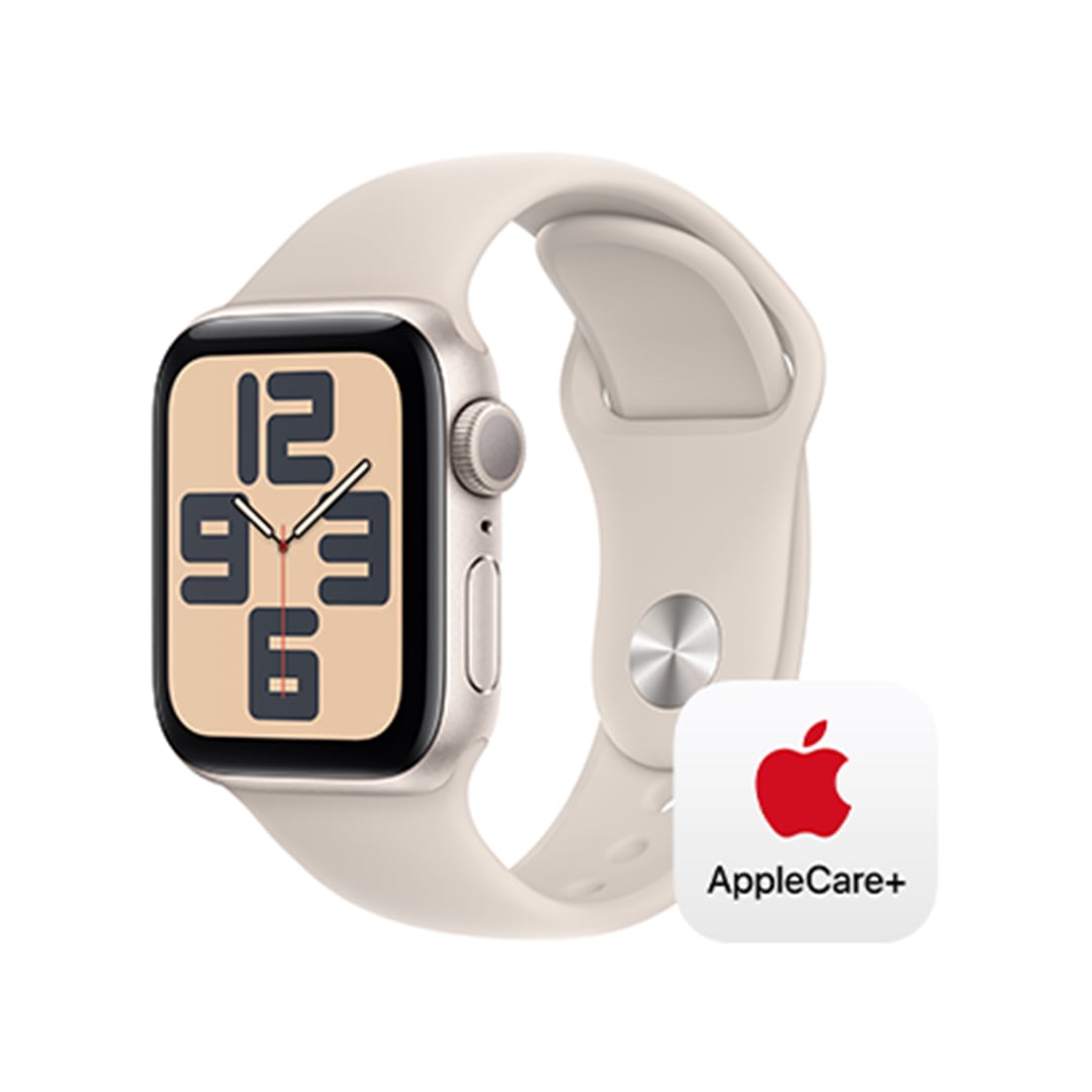 Apple Watch SE（GPSモデル）- 40mmスターライトアルミニウムケースとスターライトスポーツバンド - M/L with  AppleCare+
