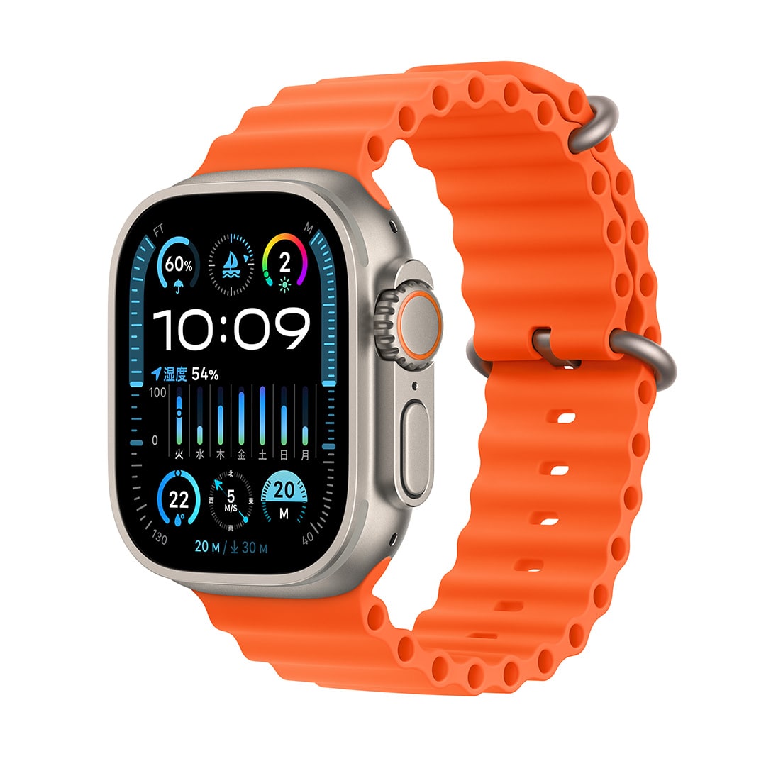 Apple Watch Ultra 2GPS + Cellularモデル  mmチタニウムケースとオレンジオーシャンバンド