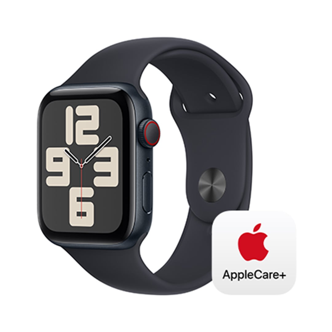 Apple Watch SE（GPS + Cellularモデル）- 44mmミッドナイトアルミニウムケースとミッドナイトスポーツバンド - S/M  with AppleCare+