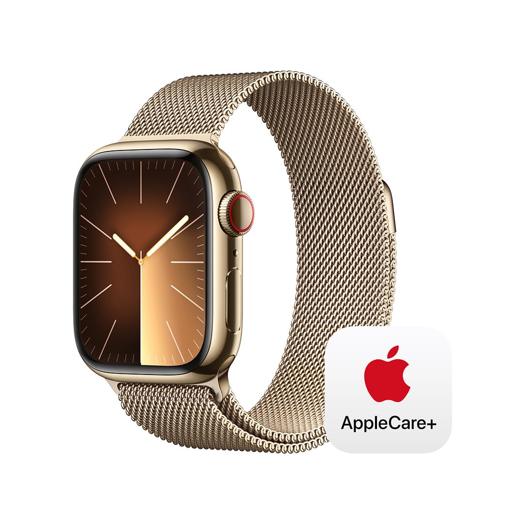 Apple Watch Series 9（GPS + Cellularモデル）- 41mmゴールドステンレススチールケースとゴールドミラネーゼループ  with AppleCare+