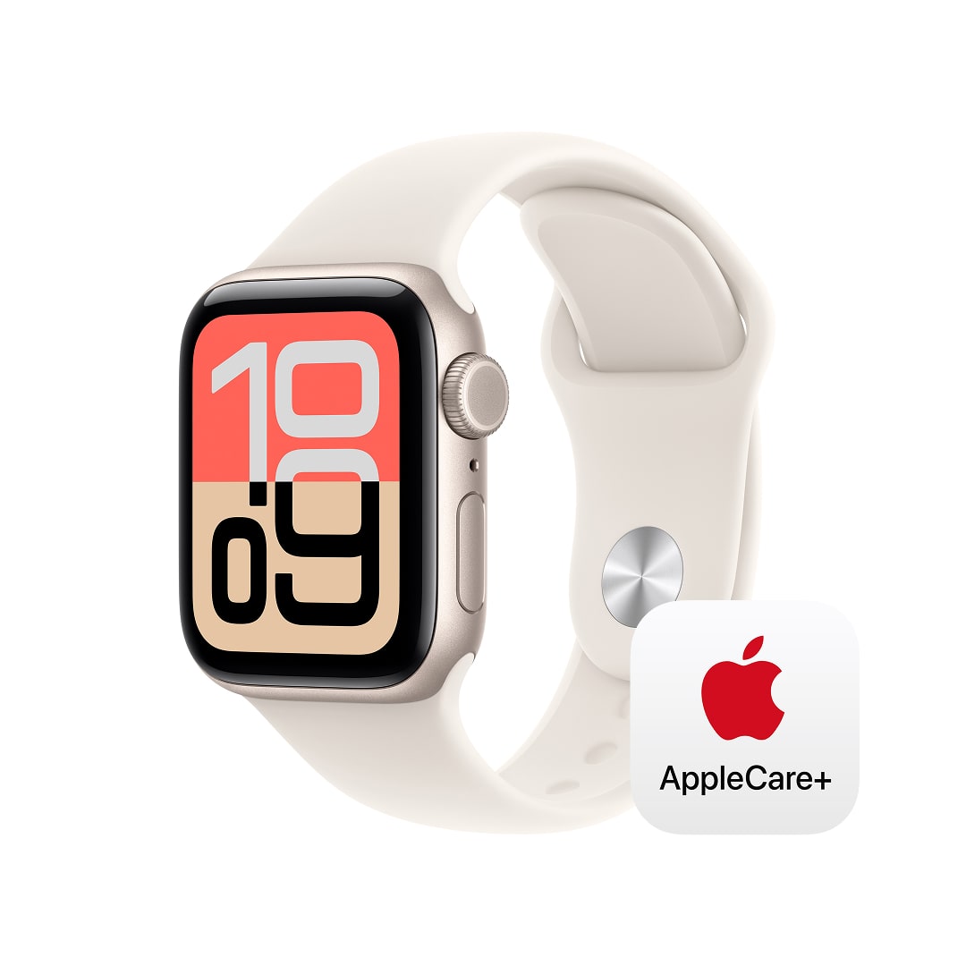 Apple Watch SE 3(GPS + Cellularモデル)- 40mmスターライトアルミニウムケースとスターライトスポーツバンド - S/M with AppleCare+
