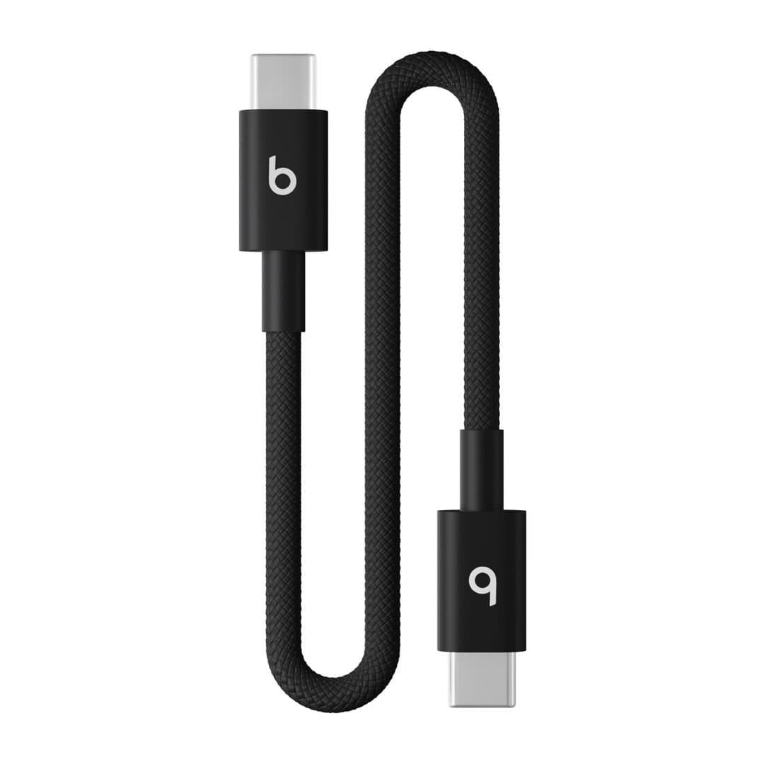 Beats USB-C - USB-C 編み込み式充電ショートケーブル(20cm)- ボルトブラック