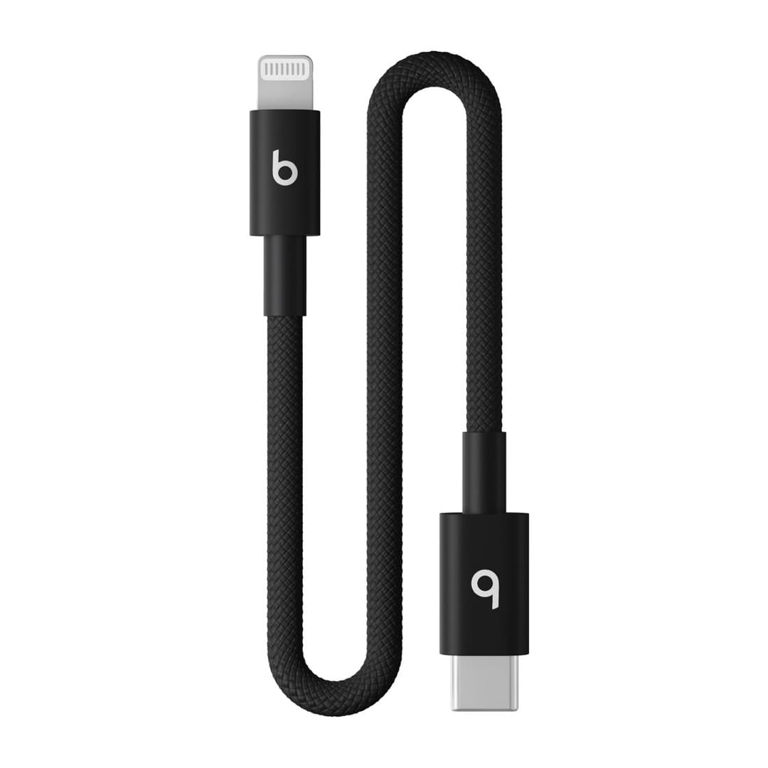 Beats USB-C - Lightning 編み込み式充電ショートケーブル(20cm) - ボルトブラック
