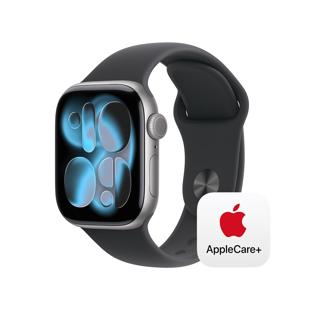 Apple Watch Series 11(GPSモデル)- 42mmスペースグレイアルミニウムケースとブラックスポーツバンド - M/L with AppleCare+