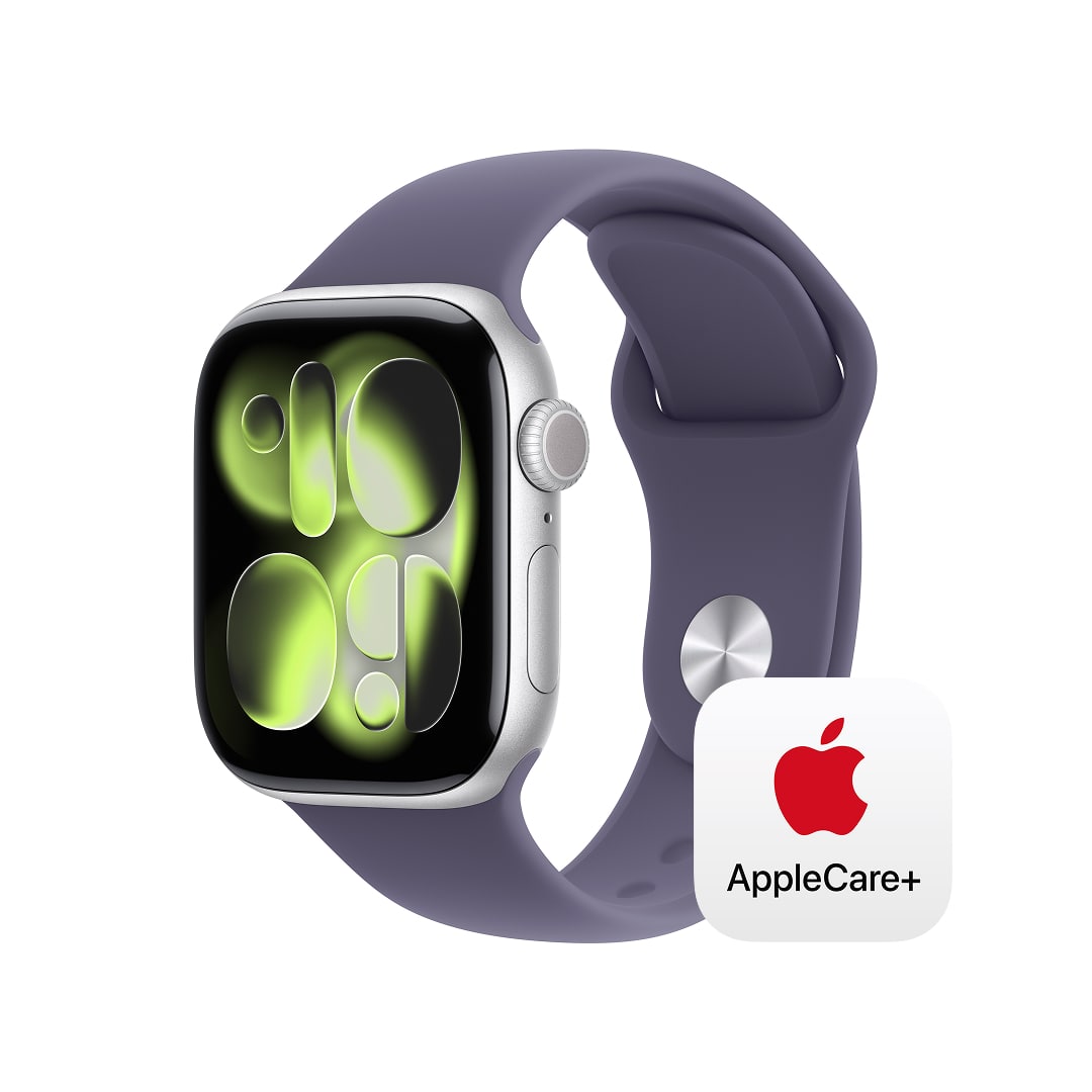 Apple Watch Series 11(GPSモデル)- 42mmシルバーアルミニウムケースとパープルフォグスポーツバンド - M/L with AppleCare+