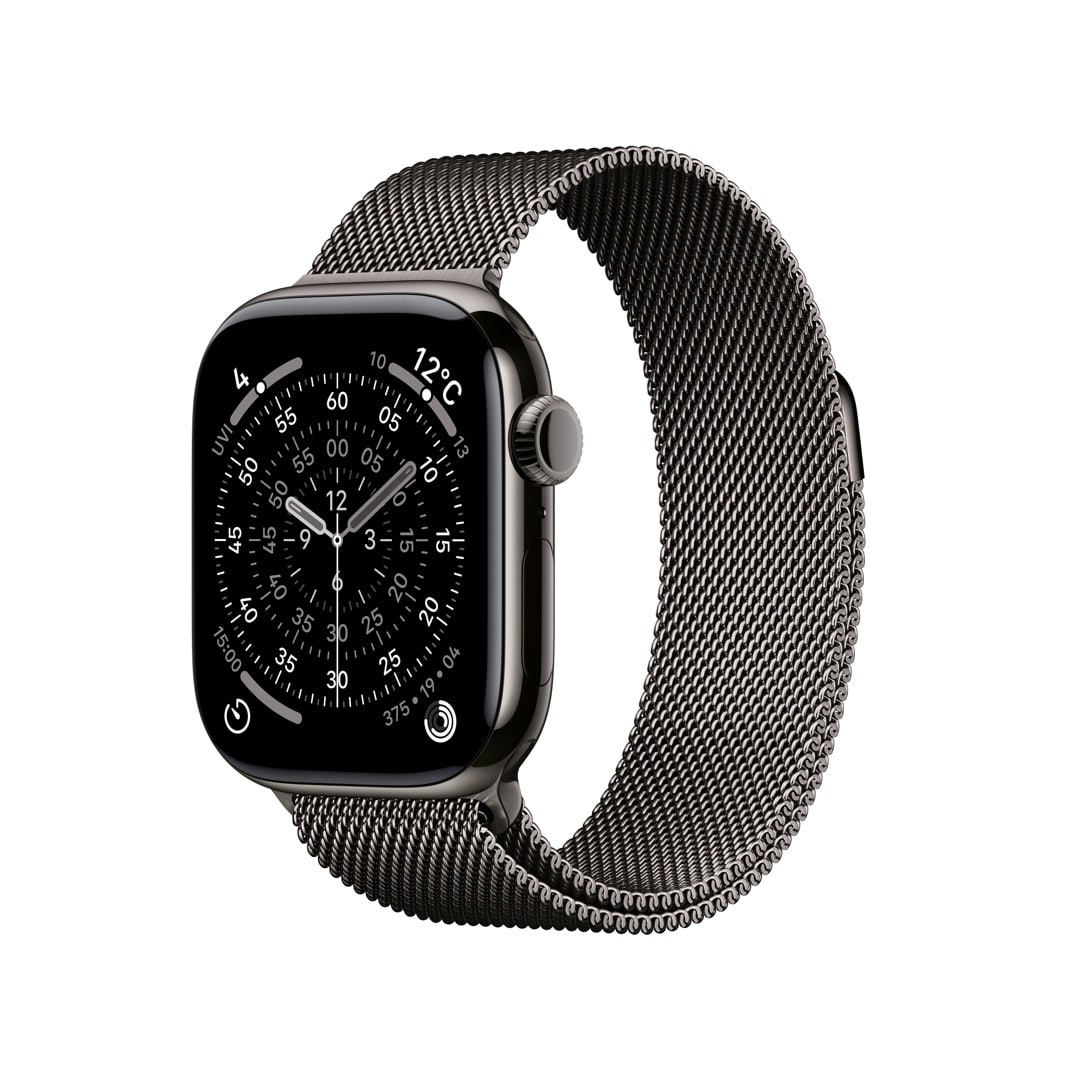 Apple Watch Series 11(GPS + Cellularモデル)- 42mmスレートチタニウムケースとスレートミラネーゼループ