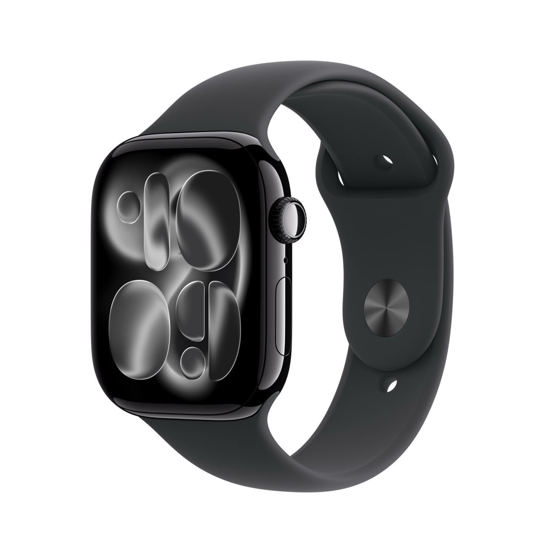 Apple Watch Series 11（GPS + Cellularモデル）- 46mmジェットブラックアルミニウムケースとブラックスポーツバンド - M/L