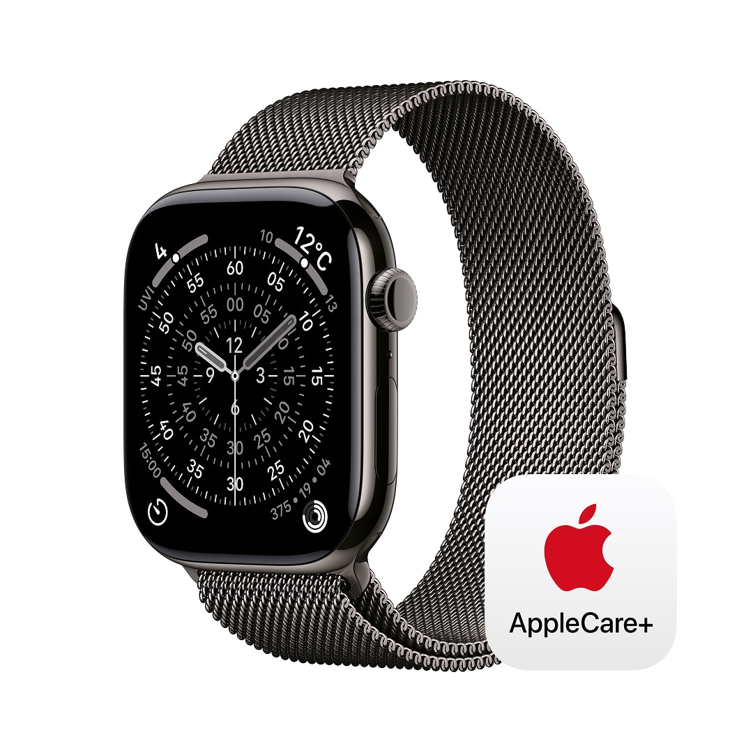 Apple Watch Series 11(GPS + Cellularモデル)- 46mmスレートチタニウムケースとスレートミラネーゼループ - M/L with AppleCare+