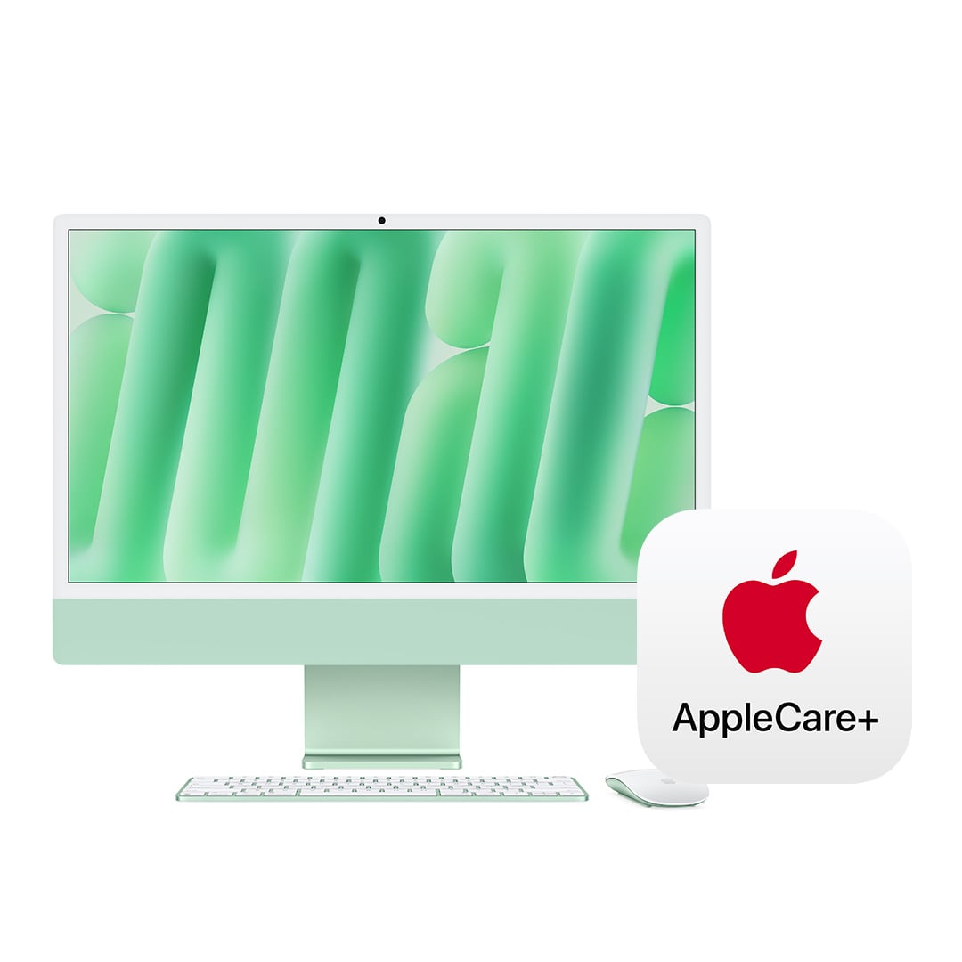 24インチiMac Retina 4.5Kディスプレイモデル, ギガビットEthernet: 8コアCPUと8コアGPUを搭載したApple M4チップ, 16GB, 1TB SSD - グリーン with AppleCare+