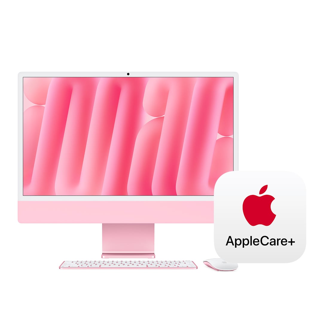 24インチiMac Retina 4.5Kディスプレイモデル, ギガビットEthernet: 8コアCPUと8コアGPUを搭載したApple M4チップ, 16GB, 512GB SSD - ピンク with AppleCare+
