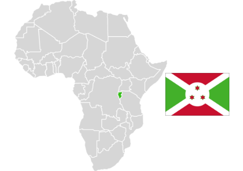 ブルンジの地図と国旗