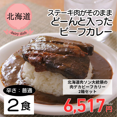 【北海道・JA十勝清水町】北海道肉ソン大統領の肉デカビーフカリー2箱セット(送料無料)