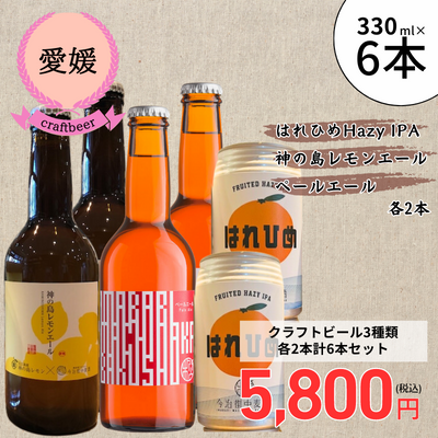 【冷蔵】<愛媛>今治街中麦酒 人気3種類6本セット