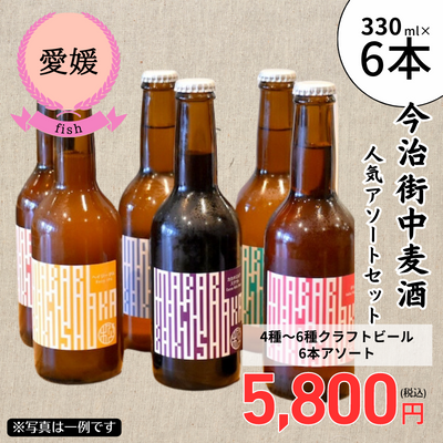 【冷蔵】<愛媛>今治街中麦酒 おまかせ6本セット