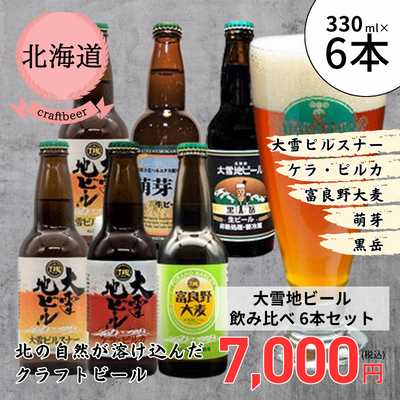 【冷蔵】<北海道>大雪地ビール 飲み比べ6本セット
