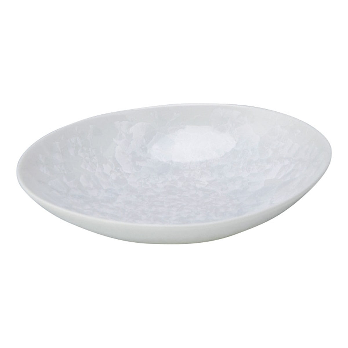 京焼・清水焼 花結晶（白） 楕円鉢（中） KTA497-01【沖縄県・離島