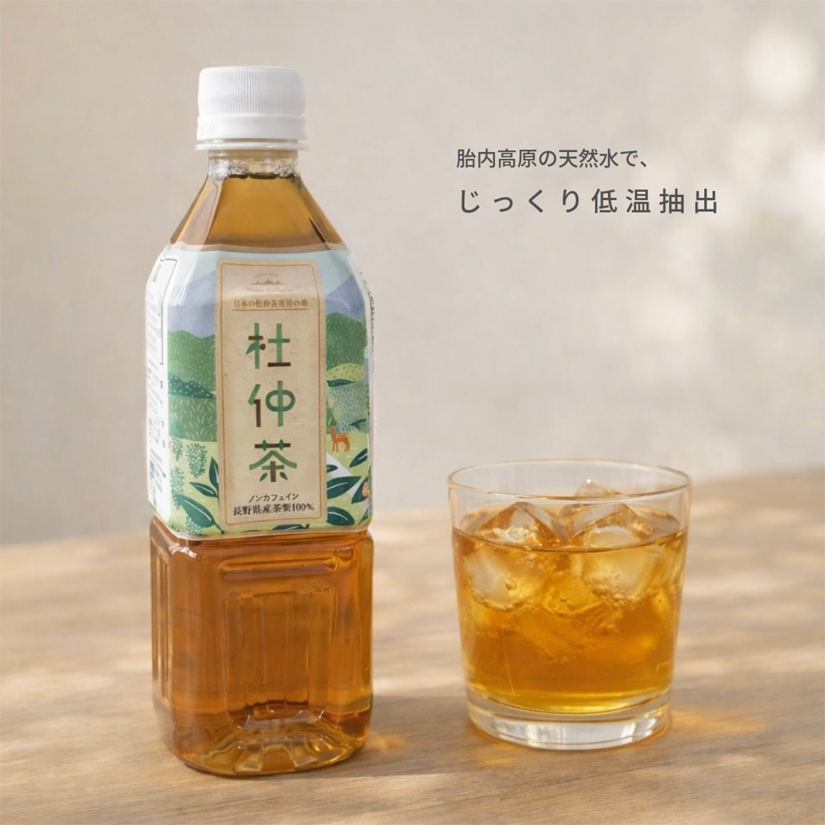 長野県 ノンカフェイン 信州伊那谷の手摘み杜仲茶〔500ml×24本〕