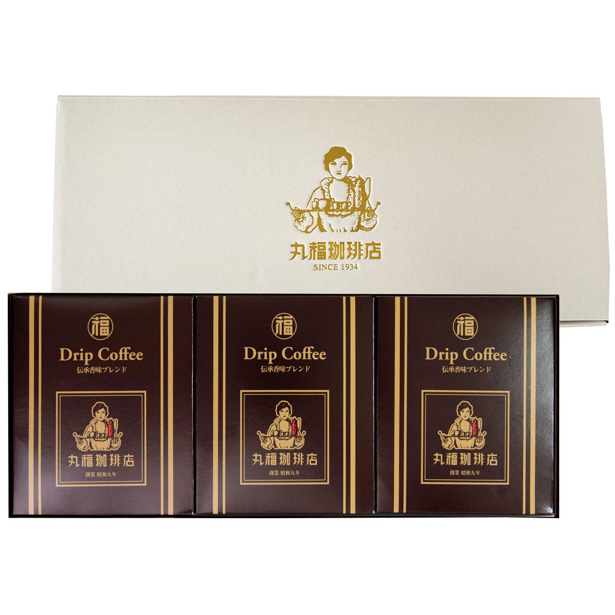 丸福珈琲店 ドリップ珈琲セット 3箱 〔伝承香味ブレンド（10g×5袋）×3〕 カップ用ドリップバッグコーヒー コーヒー