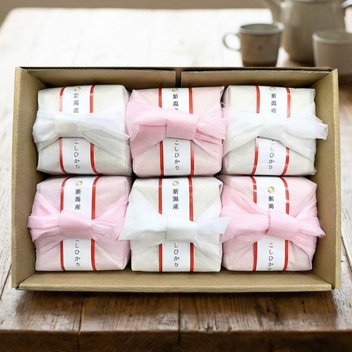 新潟県産コシヒカリギフトセット 赤包み 〔300g(2合)×6〕 米