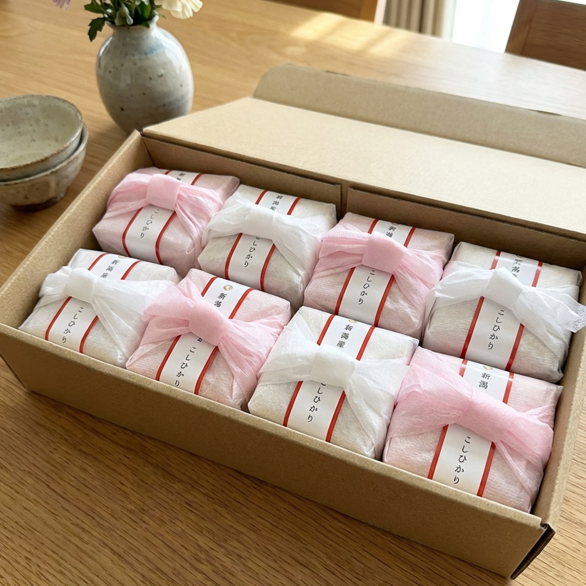 新潟県産コシヒカリギフトセット 赤包み 〔300g(2合)×8〕 米