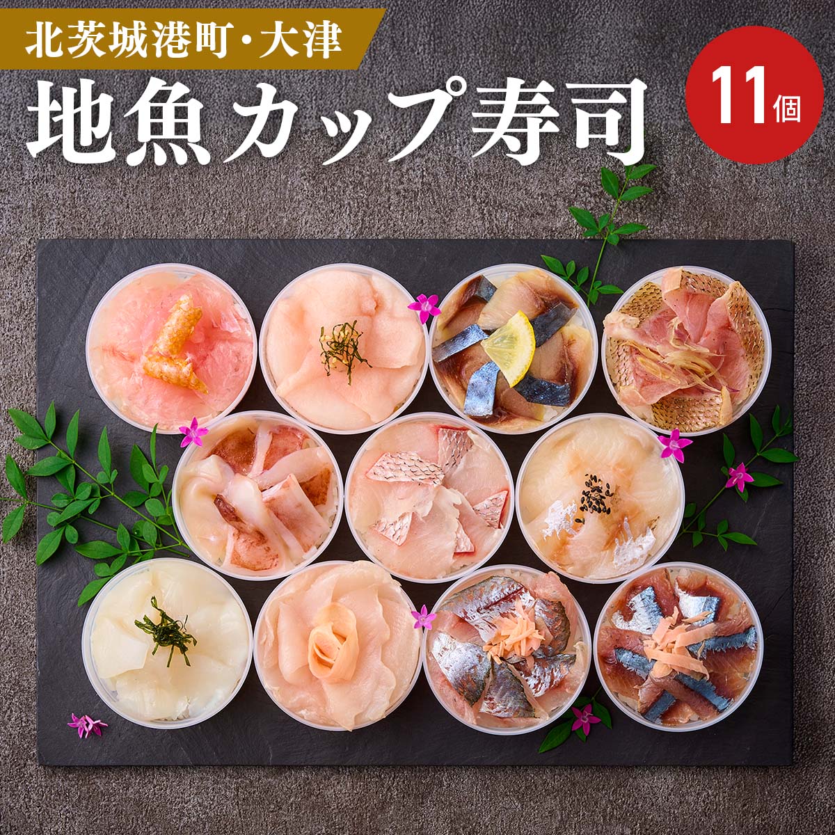uoya まえけん カップ寿司 地魚おさかな小町11選 箱入〔55g×11〕東日本 うおや 魚家