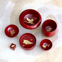 800年の伝統と技、国指定伝統的工芸品 きのこ盃　川連塗　寿次郎・秋田県