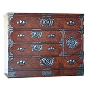 欅 105巾片戸付チェスト ウルシ塗〔幅105cm×高さ86cm×奥行45cm〕