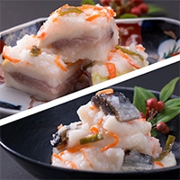 土づくりからはじめ加賀野菜は健康そのもの 自然の恵みと伝統の技が生みだした発酵食品・かぶら寿し大根寿し詰合せセット 旭漬物・石川県