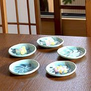 ペルシャブルー豆皿セット 九谷焼 戸出工房・石川県