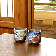 九谷焼×北斎コラボ大湯呑　藤田美山・石川県