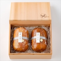 比内地鶏 火内鶏 ブロックハム 無塩せき 杉箱入 〔プレーン500g・ブラックペッパー500g〕