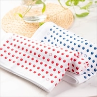 あづましタオル 赤色 紺色 セット 〔赤色・紺色 各1枚、サイズ：84cm×33cm〕 タオル 豆しぼり