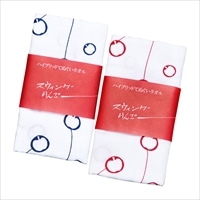 久光社 ハイブリッドてぬぐいタオル スウィングりんご〔赤・紺 各33×100cm〕タオル 日本製 ポスト投函便