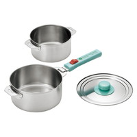 燕熟の技 ハンドル着脱式鍋14㎝&16㎝セット【沖縄県・離島 配送不可】